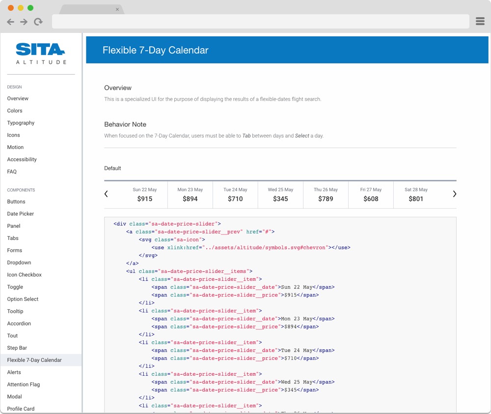 Screenshot of SITA Horizon final product