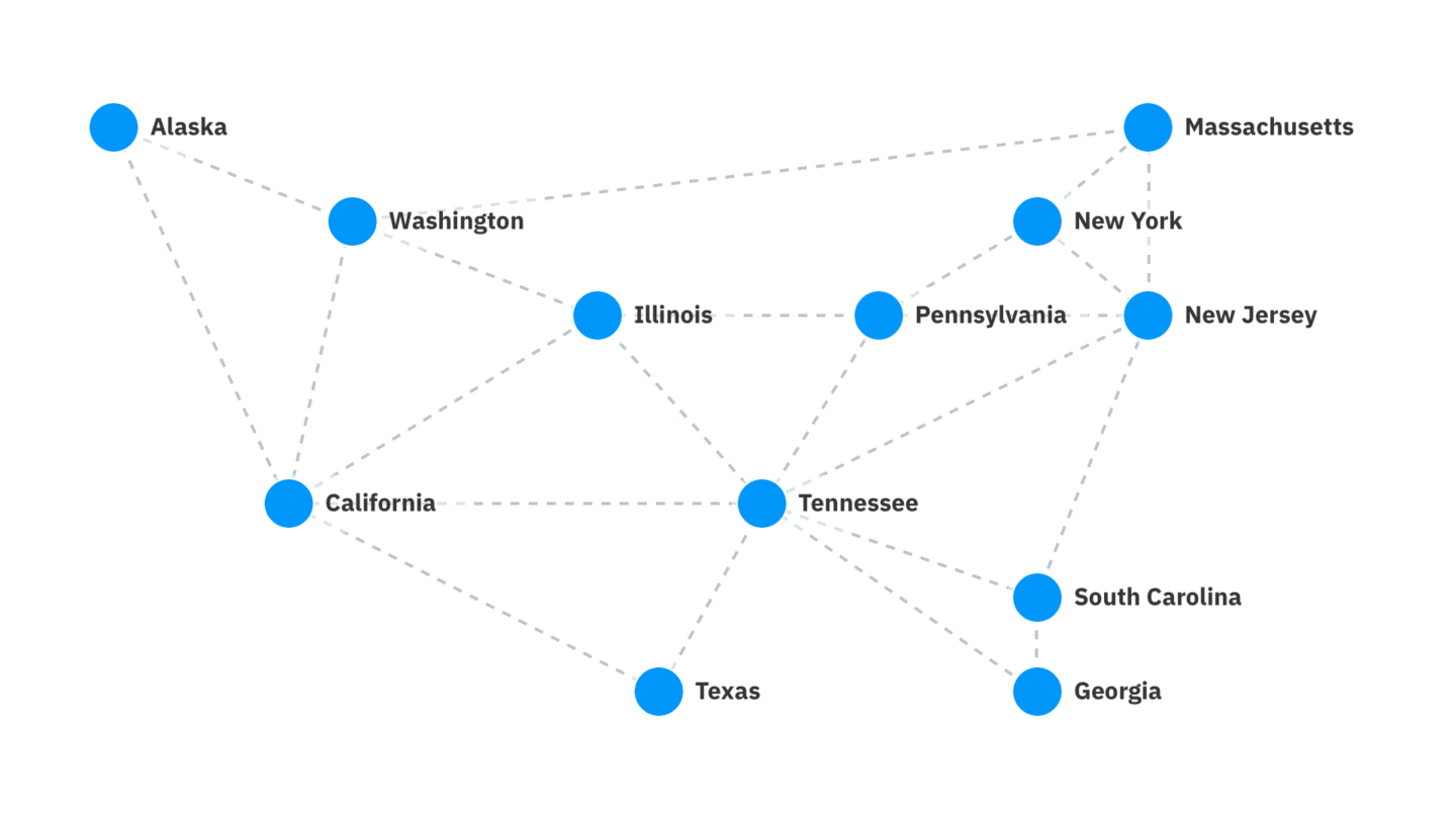 Map of US showing where ETR employees live