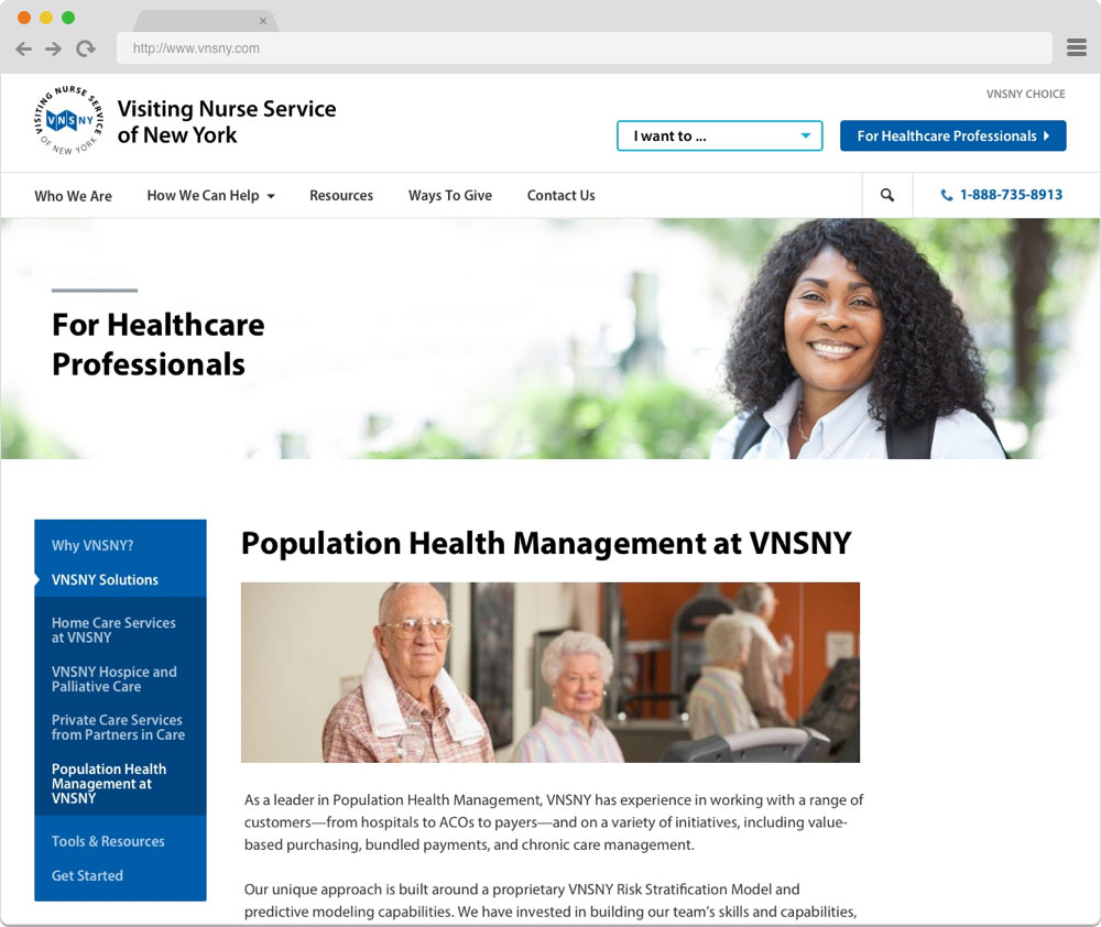 VNSNY Population Health Management design example